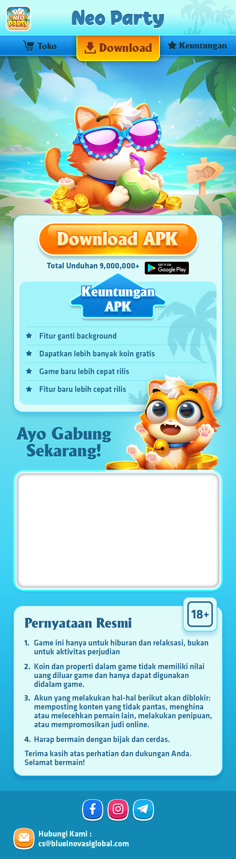 NEO PARTY | Download Aplikasi Dapatkan Chip Gratis Setiap Hari Dan Raih Kemenangan Besar